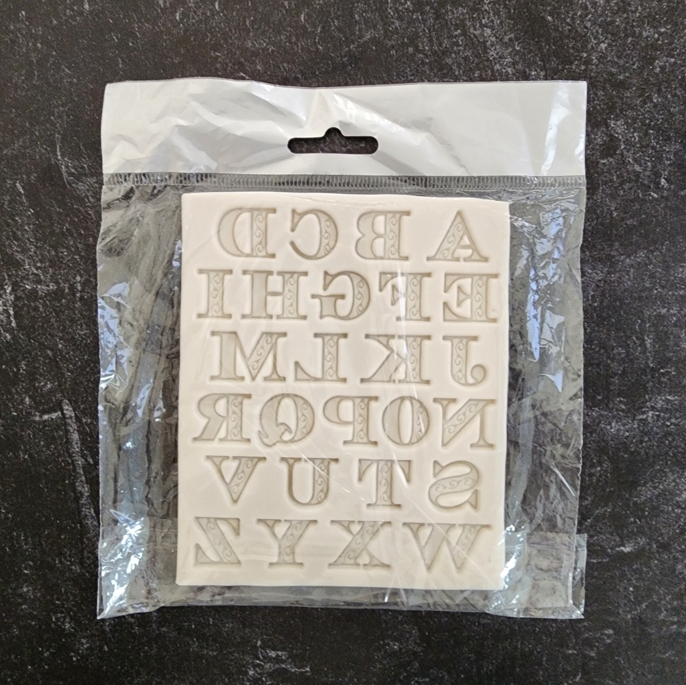 Alphabet Filigree Chocolate Fondant Gum Paste Silicone Mold NEW